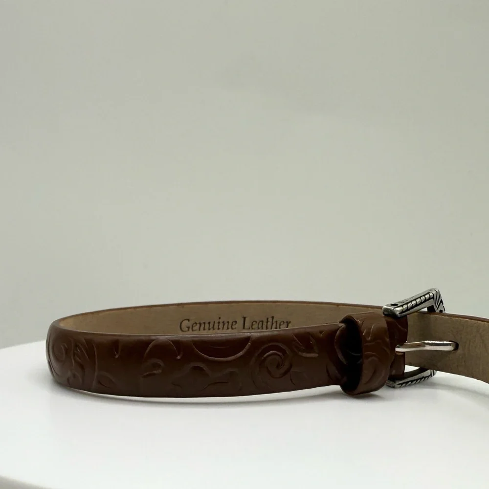 Prerogatives Brown Tooled Leather Bracelet